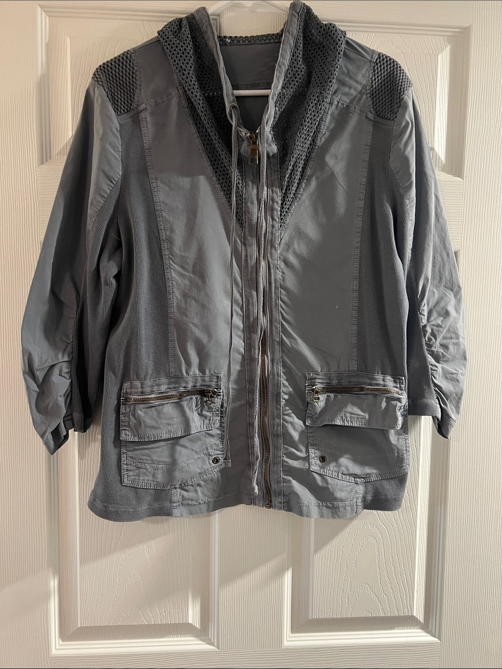 Lightweight Utility Hooded Jacket - Gray No tag